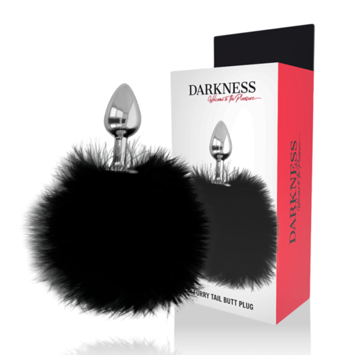 DARKNESS - EXTRA BUTTPLUG ANAL CON COLA NEGRO 7 CM